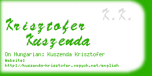 krisztofer kuszenda business card